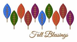 tree detailed machine digital embroidery - Fall Blessings perfect for kitchen aprons
