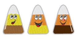 Fall Candy Corn - 5x7 candy corn detailed embroidery design for kitchen tea towels