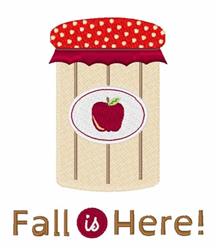 Fall Is Here - 4x4 here detailed machine embroidery design for kitchen tea towels