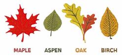 detailed autumn tree machine embroidery pattern - Fall Tree Leaves for festive table runners