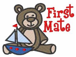 First Mate - 4x4 bear detailed machine embroidery design perfect for kitchen tea towels