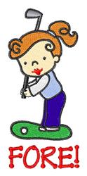 Fore! - 4x4 fore! beginner-friendly machine embroidery design perfect for Golf Bags