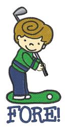 detailed fore! machine embroidery pattern - Fore! perfect for decorative pillow covers