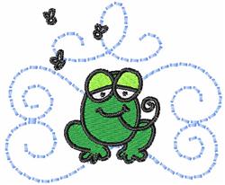 Frog - 4x4 frog beginner-friendly machine embroidery design for Gardening Aprons