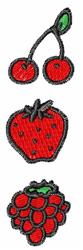 Fruity Border - 4x4 border beginner-friendly embroidery design for kitchen tea towels