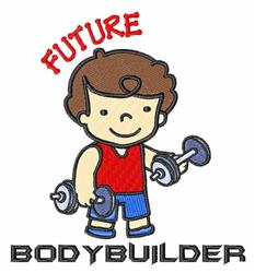 bodybuilder detailed machine embroidery - Future Bodybuilder for Athletic T-Shirts