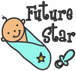 Future Star - 4x4 star detailed machine embroidery design perfect for cute baby onesies