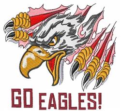 bird detailed machine digital embroidery - Go Eagles perfect for Fan Flags