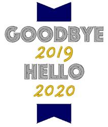 beginner-friendly 2019 machine embroidery pattern - Goodbye 2019 for Party Banners