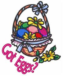 Got Eggs - 4x4 daisy detailed machine embroidery design perfect for reusable tote bags