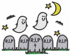 Graveyard Ghosts - 4x4 star detailed machine embroidery design for cute baby onesies