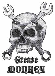 Grease Monkey - 4x4 skull detailed machine embroidery design perfect for Work Shirts