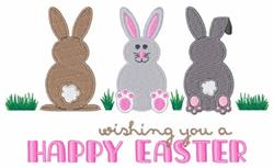 bunny rabbit detailed machine embroidery - Happy Easter for patchwork quilt blocks