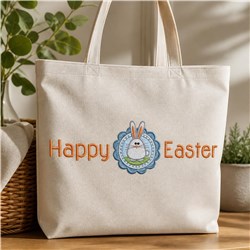 bunny rabbit beginner-friendly machine embroidery - Happy Easter for decorative pillow covers