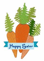 Happy Easter - 4x4 carrot detailed machine embroidery design for reusable tote bags