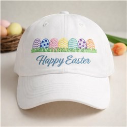 Happy Easter - 5x7 easter detailed machine embroidery design for patchwork quilt blocks