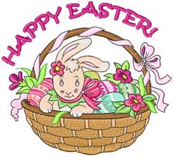 bunny rabbit detailed machine embroidery - Happy Easter perfect for reusable tote bags