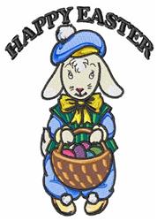 detailed easter bunny rabbit machine embroidery pattern - Happy Easter for cute baby onesies