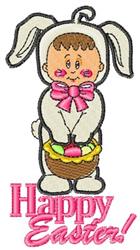 detailed easter bunny rabbit machine embroidery pattern - Happy Easter for reusable tote bags