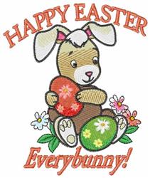 bunny rabbit detailed machine embroidery - Happy Easter for patchwork quilt blocks