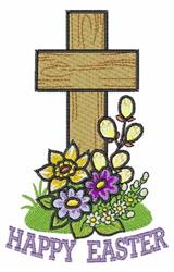 detailed easter cross machine embroidery pattern - Happy Easter for Church Banners