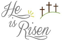 beginner-friendly spring cross machine embroidery pattern - He Is Risen for decorative pillow covers