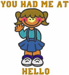 Hello - 4x4 hello detailed machine embroidery design perfect for Kids T-Shirts