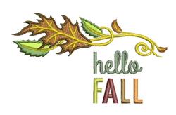 Hello Fall - 5x7 leaf beginner-friendly embroidery design for decorative wall hangings