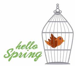 Hello Spring - 4x4 bird beginner-friendly embroidery design for Christmas stockings