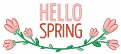 beginner-friendly spring leaf machine embroidery pattern - Hello Spring for Love-themed Wall Art