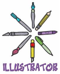 detailed illustrator machine embroidery pattern - Illustrator for kitchen aprons