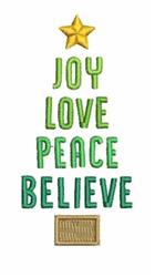 Joy Tree - 4x4 tree beginner-friendly embroidery design for Christmas Sweaters