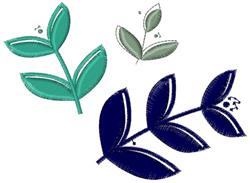 Leaf Branches - 4x4 leaf quick stitch embroidery design for decorative pillow covers