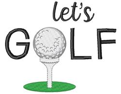 Lets Golf - 4x4 golf beginner-friendly embroidery design for decorative pillow covers