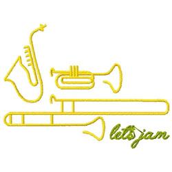 Lets Jam - 4x4 jam beginner-friendly machine embroidery design for Music Lesson Bags