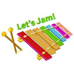 jam! detailed machine digital embroidery - Lets Jam! perfect for holiday gift bags