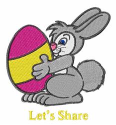 Lets Share - 4x4 bunny rabbit detailed embroidery design for decorative pillow covers