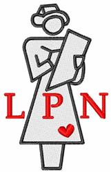 heart detailed machine digital embroidery - LPN perfect for Scrub Caps