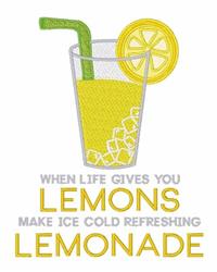 Make Lemonade - 5x7 lemonade detailed embroidery design for decorative pillow covers