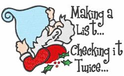 detailed christmas Santa Claus machine embroidery pattern - Making A List for decorative pillow covers