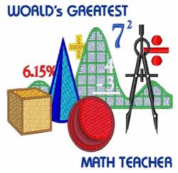 detailed teacher machine embroidery pattern - Math Teacher for Classroom Decor