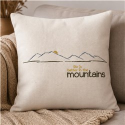 quick stitch scape machine embroidery pattern - Mountain Border Scape for festive table runners