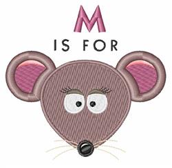 Playful cartoon mouse face with brown and pink ears and big eyes, featuring the letter M above.