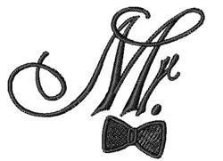 quick stitch bowtie machine embroidery pattern - Mr Script With Bowtie for decorative pillow covers