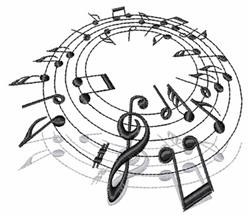 Music Notes - 5x7 note beginner-friendly embroidery design for decorative pillow covers