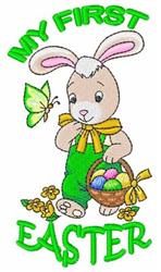 bunny rabbit detailed machine embroidery - My First Easter perfect for Photo Albums