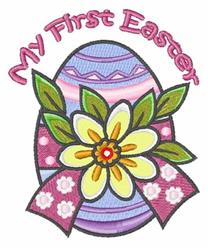 My First Easter - 4x4 Easter eggs detailed embroidery design for Table Linens