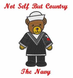detailed bear machine embroidery pattern - Navy Bear for decorative pillow covers