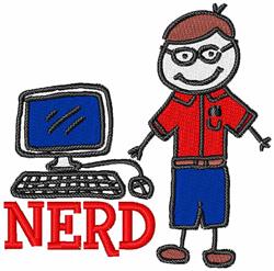 detailed nerd machine digital embroidery pattern - Nerd for decorative pillow covers