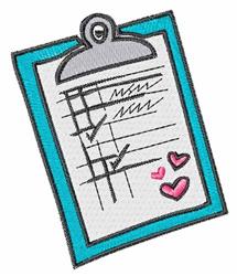 detailed heart machine embroidery pattern - Nurse Notepad perfect for cute baby onesies